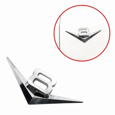 Auto Car Parts Trim Gift Chrome Metal Decal Sticker 3D V8 V 8 Logo Emblem Badge - Image 1 of 4