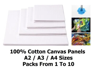 Artist Canvas Panel Blank Canvas Boards Primed Boards Painting Art 100% Cotton - Image 1 of 4