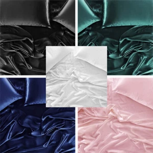 Mia Grace Satin Sheet Sets & Pillowcases - 7 Sizes - Picture 1 of 11