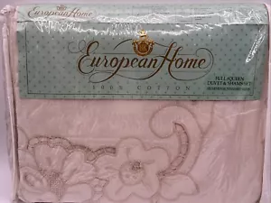 Vintage Full/Queen Embroidered Cotton Duvet & Sham Set Beige European Home - Bild 1 von 8
