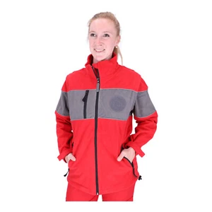 Fleecejacke rot/grau mit Reflexpaspel silber für Schulterklappen - Bild 1 von 24