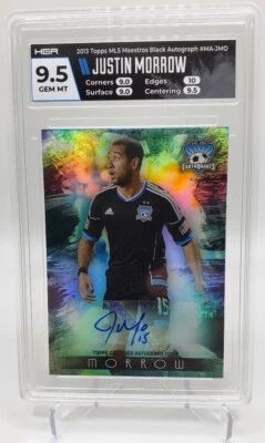 Justin Morrow - 2013 Topps MLS Maestros Autograph Black Parallel 07/10 - 9.5 HGA - Image 1 of 2