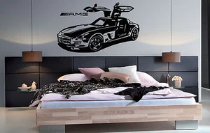 Sportwagen Wandaufkleber Mercedes SLS Sportwagen Vinyl Wandtattoos, Wohnkultur  - Bild 1 von 6