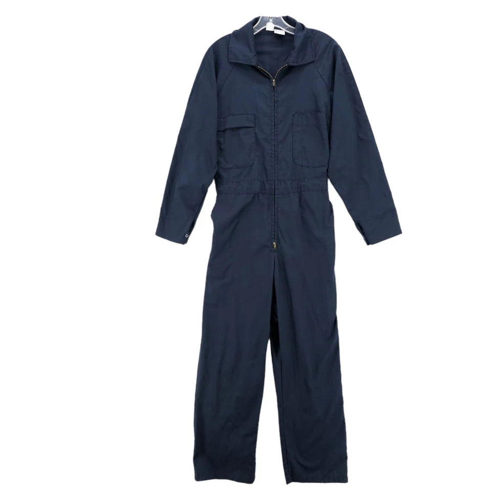 Mono de sarga vintage MARDAC azul oscuro HECHO en EE. UU. Dacron polialgodón MEDIANO Foto 1 de 4