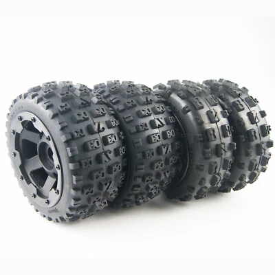 Front Rear Knobby Tires Off Road Wheel for Hpi Rovan KM Baja 5b 5t Buggy - Image 1 of 3