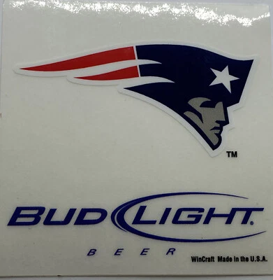 New England Patriots Bud Light  Budweiser Decal Stickers 3x3 Inches WinCraft - Image 1 of 3