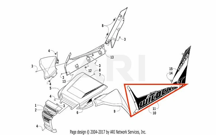 NEW OEM  ARCTIC CAT WILDCAT 1000 LEFT SIDE LOWER FRONT PANEL — 第 1/1 张图片