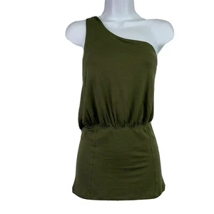 Free People Tank Size Large Green Shindig One Shoulder - Picture 1 of 10