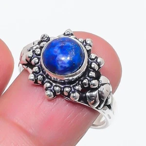 Lapis Lazuli Gemstone Handmade 925 Sterling Silver Jewelry Ring Size 9 (US) - Picture 1 of 1