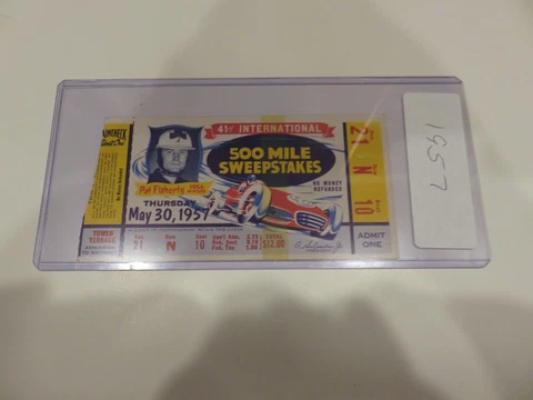 1956 Indy 500 Ticket Stub - Pat Flaherty pictured Cover