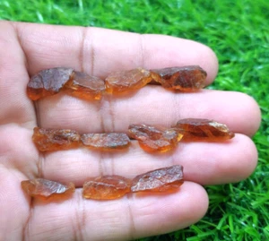11 Pcs Lot 16-18 mm Top Orange Hessonite Garnet Raw Loose Gemstone For Jewelry - Picture 1 of 5