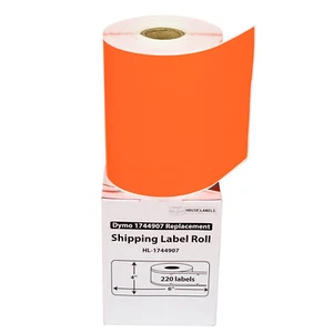 DYMO LW 1744907 ORANGE 4XL 4x6 4"x6" SIX (6) Rolls All-Purpose Labels FREE SHIP - Picture 1 of 9