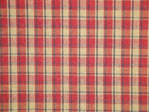 Red Blue Tea Dye Plaid Homespun Sewing Quilt Home Decor Apparel Americana Fabric - Picture 1 of 9