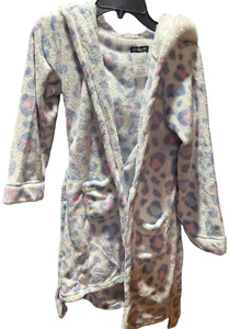 Cuddl Duds Girl's Robe Cat Hoodie White Size M (7/8) - Picture 1 of 2