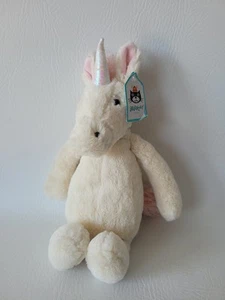 Jellycat London Bashful Einhorn Plüsch Medium 13 Zoll Stofftier Spielzeug mit Etikett - Bild 1 von 9