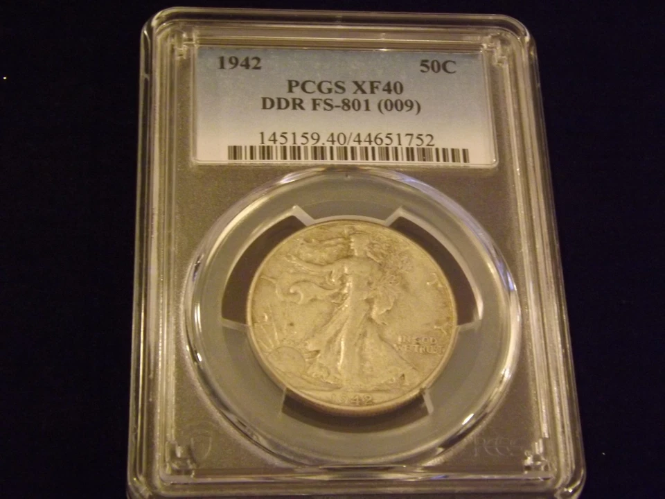 1942    50 C       Walking   Liberty      DDR        PCGS   XF 40 - Image 1 of 2