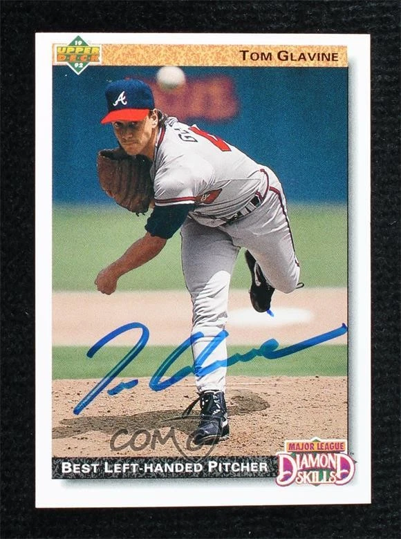 JSA Certified 1992 Upper Deck Factory Set Gold Hologram Tom Glavine #713 COA HOF - Image 1 of 2