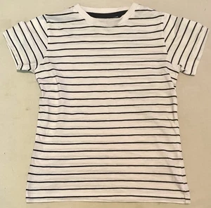 NEXT Boys 6-7 Years Black & White Striped T-Shirt 100% Cotton - Picture 1 of 2