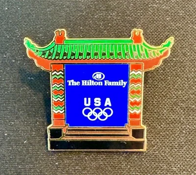 2008 Beijing The Hilton Family USA Olympic NOC Sponsor Pin Hotels  - Image 1 of 2