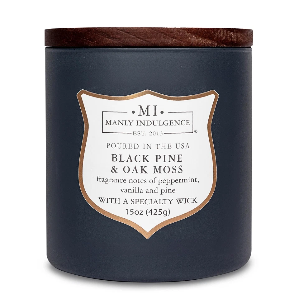 Manly Indulgence Black Pine & Oak Moss Soy Blend Candle 16 Oz