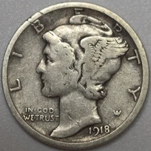 1918-S Mercury Dime (Lot#1) - Picture 1 of 2