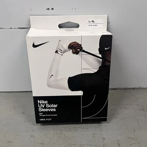 Nike Golf UV Solar Sleeves 2.0 weiß schwarz Erwachsene L/XL Sonnenschutz Armschutz - Bild 1 von 5