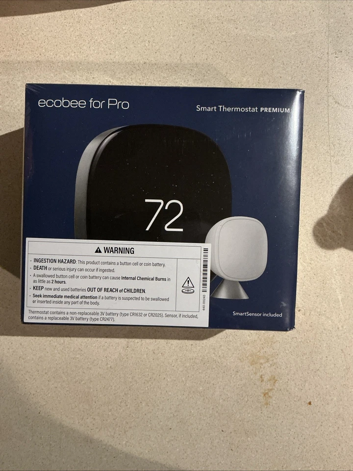 Ecobee EB-STATE6L-01 Smart Wi-Fi Thermostat Compatible with Alexi, Siri, Google - Image 1 of 3