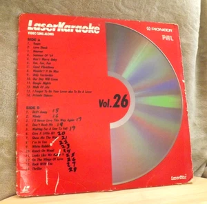 PAL FORMAT PIONEER LASER KARAOKE VIDEO DISC "NR" 1 DISC 28 SONGS 1990 VO. 26 - Imagen 1 de 6