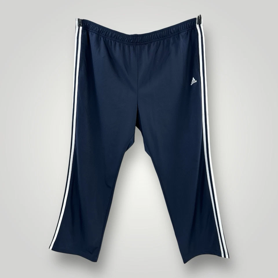 adidas 3 Stripe Men's Tricot Pants Size Large Navy Blue / White H48429