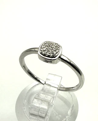 10kt white gold .05ct diamond cluster ring I/I sz 7 - 1.3 grams $399 #178 - Image 1 of 4