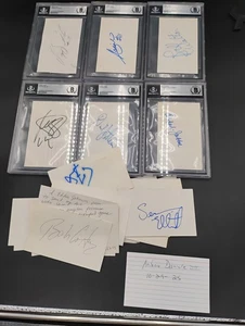 Lot Of 45 Diff 1990s Basketball Signed Index Cards Kareem Walton Shaq R Miller - Picture 1 of 14
