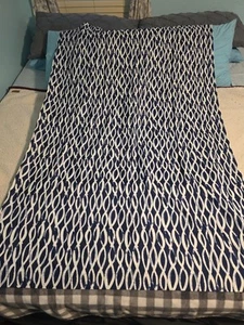 #65: Room Essentials Light Blocking Curtain, 2-Panel, Blue/White 42" W x 63"L - Picture 1 of 5
