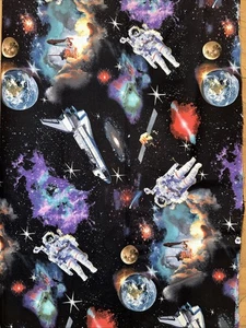 Elizabeth Studio Astronaut Raketenschiff Weltraum neuer Stoff, 110 x 44" - Bild 1 von 2