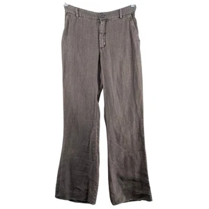 Zara Cotton Blend? Linen? Wide Leg Trouser Pant Womens S Grey Lightweight Casual - Picture 1 of 12