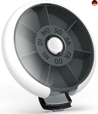 JADUOHER Tablettenbox 7 Tage Rund Pillendose Medikamentenbox Klein Tablettenspender