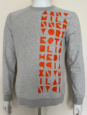 Armani Exchange Men sweatshirt Gray with an orange graphic print M - Image 1 of 4