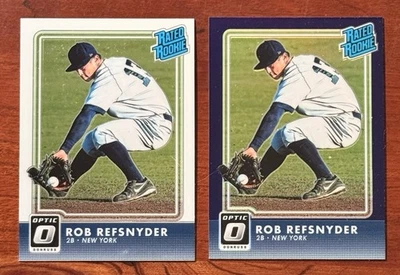 2016 Donruss Optic Baseball #34 Rob Refsnyder RC NY Yankees Lot Of 2, NM - Image 1 of 2