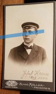 Josef Karres 1904 als Schüler / Student CDV Hugo Müller Freiberg i. S. - Bild 1 von 2