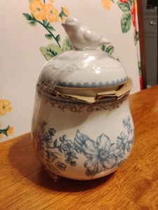 Pioneer Woman ~ AGATHA ~ Stoneware ~ Sugar Bowl w/Lid ~ Sugar Pot ~ BLUE - Picture 1 of 5