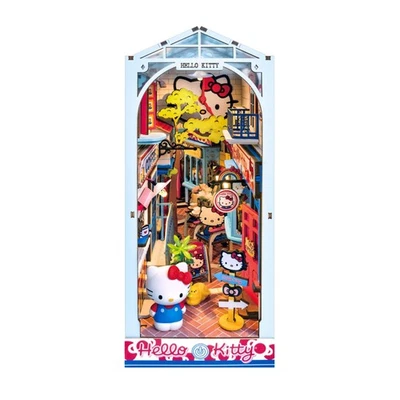 Hands Craft DIY Miniature Kit Book Nook - Hello Kitty Town Square | Whimsical... - Image 1 of 4