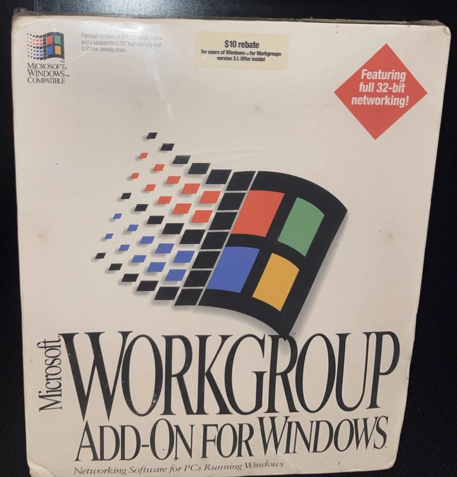 Microsoft Windows For Workgroups Operating System Version 3.11 Factory Sealed - Image 1 of 4