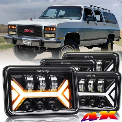 Kit de faros 4X 4X6" Hi/Lo H4668 para Chevrolet R2500 C10 Suburban 1989-1991 Foto 1 de 4