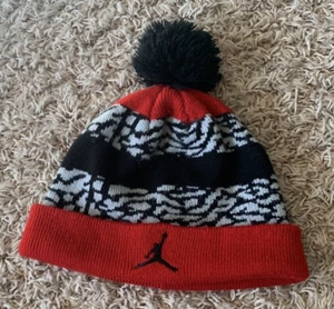 Youth AIR JORDAN JUMPMAN Beanie w/Black Pom, Red, Black One Size Fits All, Cuff - Picture 1 of 10