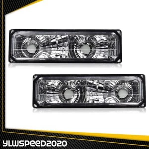 Pair Chrome Bumper Lamps Fit For 1994-98 C10 C/K Tahoe Silverado Pickup Suburban - Bild 1 von 9