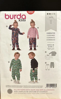 Burda 9293 Babies' Jacket With Trousers or Pants - Reversible Sewing Pattern - Image 1 of 2