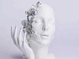 Modern Abstract Face Sculpture – Shattered Serenity, Geometric Art Decor - Picture 1 of 4