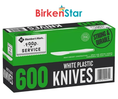 Cuchillos de plástico blanco Member's Mark, peso pesado (600 ct.) gran precio Foto 1 de 4