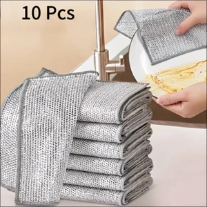 10 Pieces Dishwashing Cloth Premium Metal Wire Multipurpose Dishwashing Cleaning - Picture 1 of 10