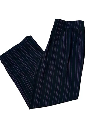 Pantalones Bar III Rayas Pierna Ancha Negro y Rosa Pin Rayas Mujer’s Talla 10 Oficina Foto 1 de 4