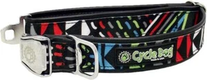Cycle Dog Recycled Dog Collar Multi Modern Art Metal Buckled Large 43-69cm Black - Picture 1 of 1